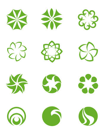 Abstract design template, green circular patternのイラスト素材