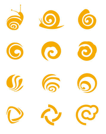 Abstract design template, snail patternのイラスト素材