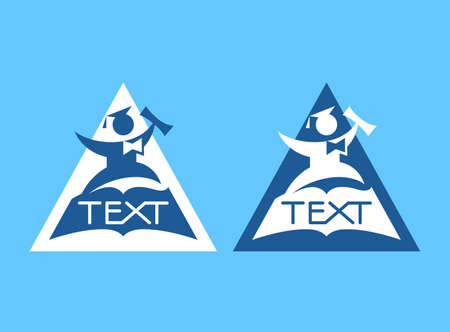 The young doctor is standing on the book.のイラスト素材