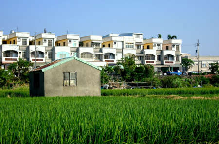 houses at farmlandの写真素材