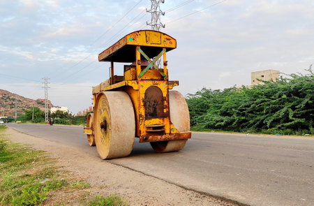 Road rolling vehicleの写真素材