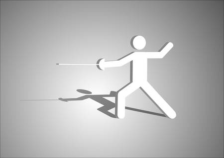 fencing, sports icons, in light of the context, there are computer generated.