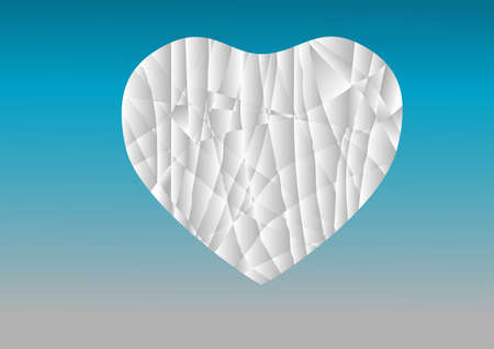 Paper heart, floating in the sky in the background のイラスト素材