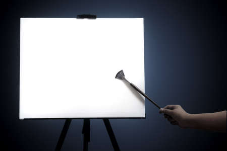 The right hand fan brush point blank canvas, dark backgroundの写真素材