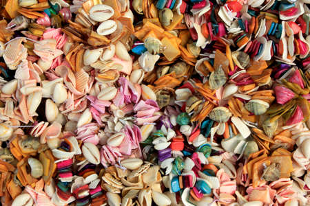 Be riotous with colour shells to string together color shell jewelryの写真素材