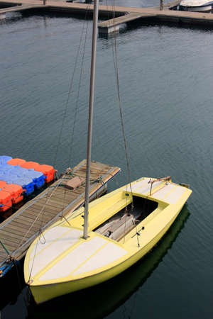 The calm sea anchor yellow sailingの写真素材