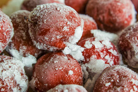 Slowly melting Sherbet, with wine soaked red datesの写真素材