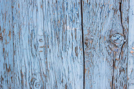 Blue gray color mottled paint efflorescent chap decadent wooden close-upの写真素材