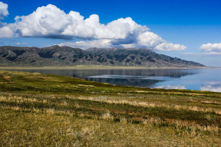 The  scenery in Sailimu Lakeの写真素材