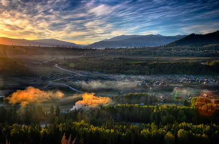 Early morning smokeの写真素材