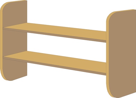 Wooden Empty Bookshelf のイラスト素材