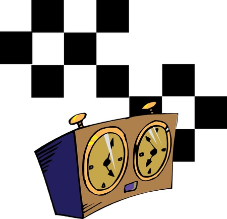 Chess clock and chessboardのイラスト素材