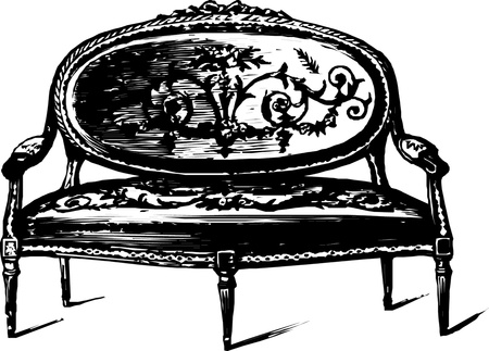 Antique benchのイラスト素材