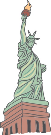 Statue of liberty in New Yorkのイラスト素材