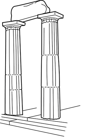 Antique column pillarのイラスト素材