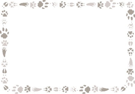Dogs paw  frameのイラスト素材