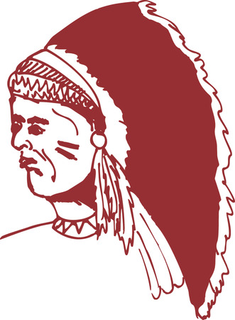 Indian head mascot のイラスト素材