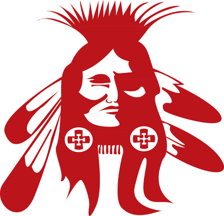 Native American Head のイラスト素材