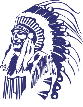 Native American Head のイラスト素材