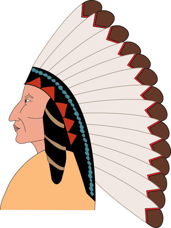Native American Head のイラスト素材