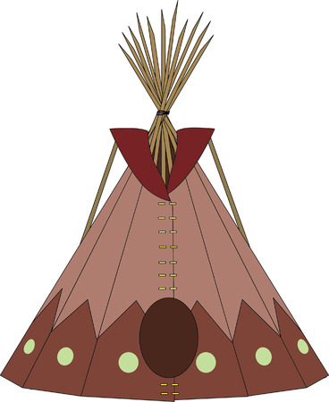 cartoon indians tepeeのイラスト素材