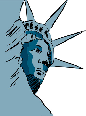 Statue of liberty fragment illustration のイラスト素材