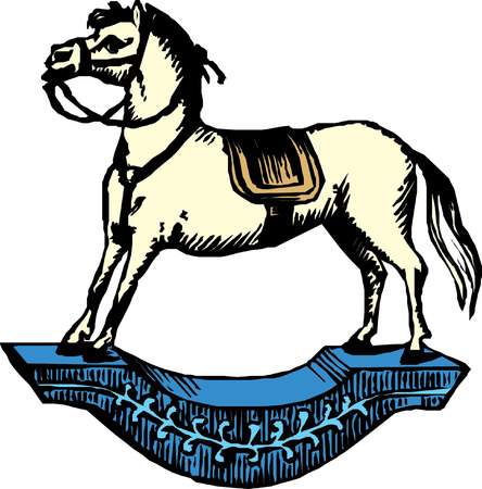 rocking horse illustration on a white background のイラスト素材