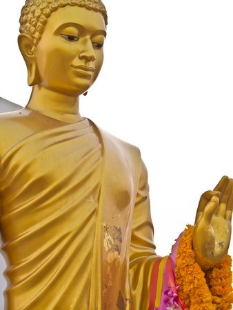 Gold Buddha at Phutthamonthon district, Nakhon Pathom Province of Thailandの写真素材