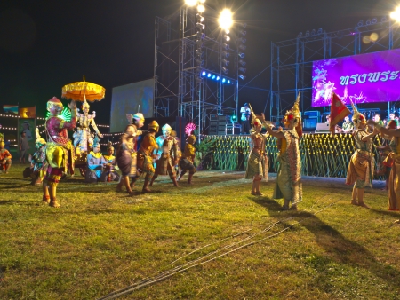 Thai classic masked play enacting scenes from the Ramayanaのeditorial素材