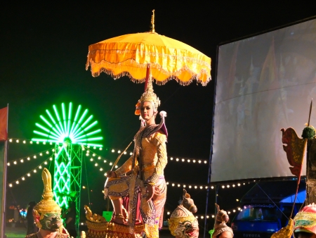 Thai classic masked play enacting scenes from the Ramayanaのeditorial素材