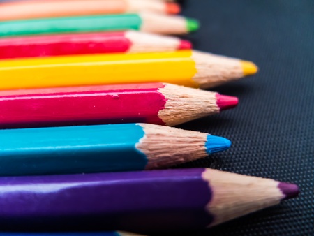 the colorful pencil in the box