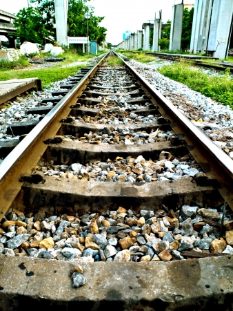 railway in Bangkok Thailand and Hope wayの写真素材