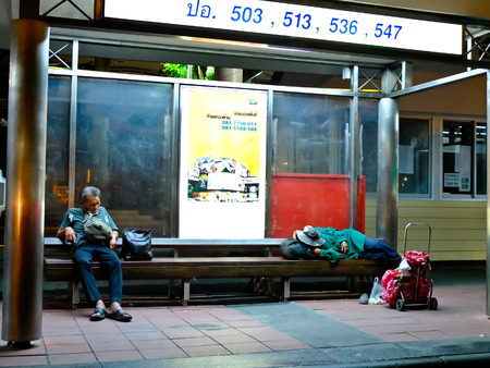 Homeless at Bangkok in Thailandのeditorial素材