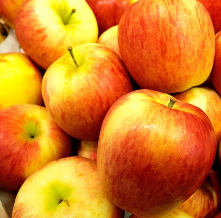 Fresh Red Applesの写真素材