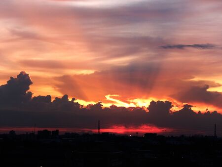 colourful sky at sunsetの写真素材