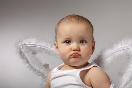 beauty baby girl with wingの写真素材