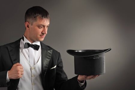 magician with hatの写真素材