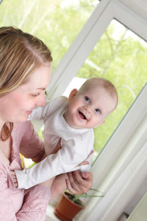 mom and daughter indoors
