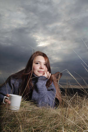 beauty girl with cup