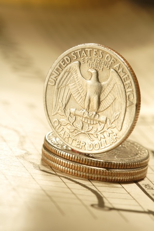 quarter dollar on chartの写真素材
