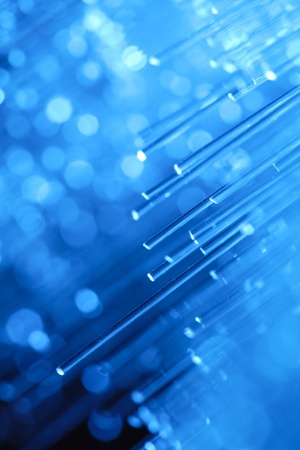 optics fibers on blue backgroundの写真素材