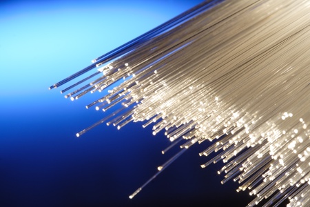  optics fibers on blue background