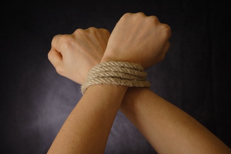 tied handの写真素材