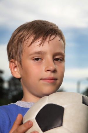boy with soccer ballの写真素材