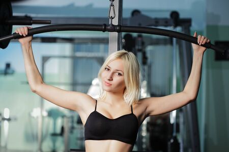 Young woman training