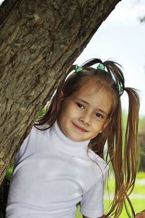 beauty girl in parkの写真素材