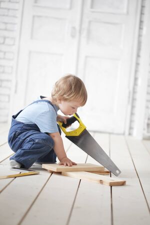 child with toolの写真素材
