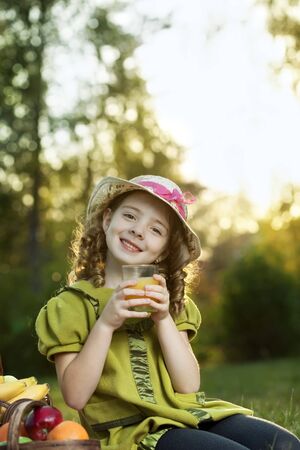 beauty girl with juceの写真素材