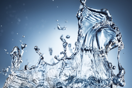 abstract blue water splashの写真素材