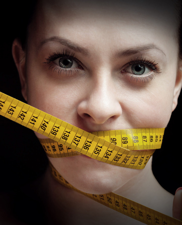 beauty girl with measure tape